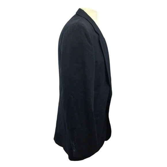 Thomas Suit Jacket Blazer Sports Coat Mens 100% Pure Wool 42L Blue Pinstripe 6 P - Picture 4 of 12